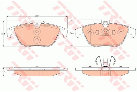 TRW Zestaw klocków hamulcowych, hamulce tarczowe GDB2051