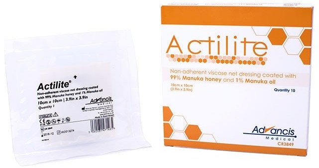 Kikgel Opatrunek siatkowy z miodem Manuka Actilite 10 x 10 cm NN-MKI-MA10-001