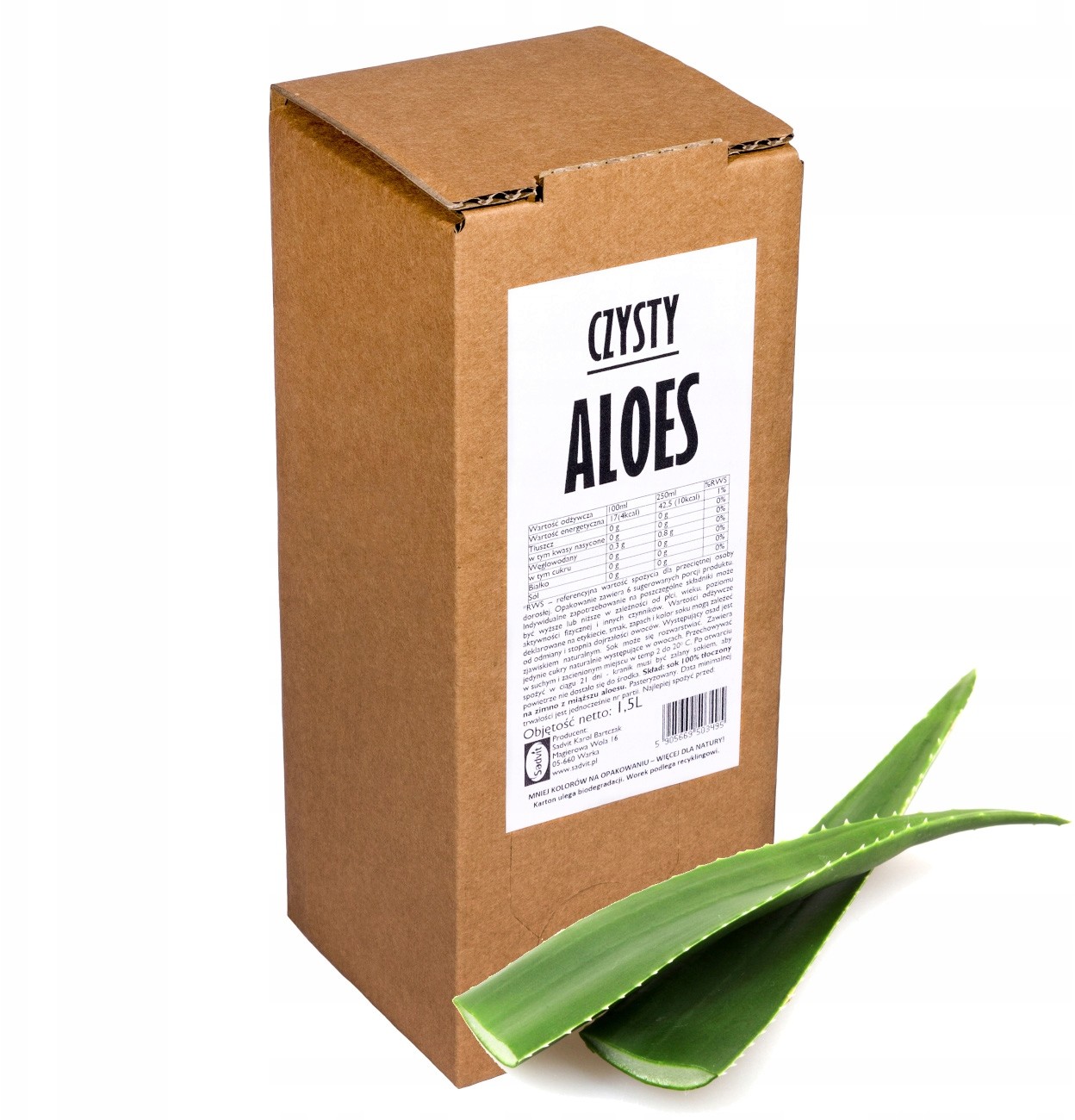 sok aloes 100% sok z aloesu aloesowy 1,5L