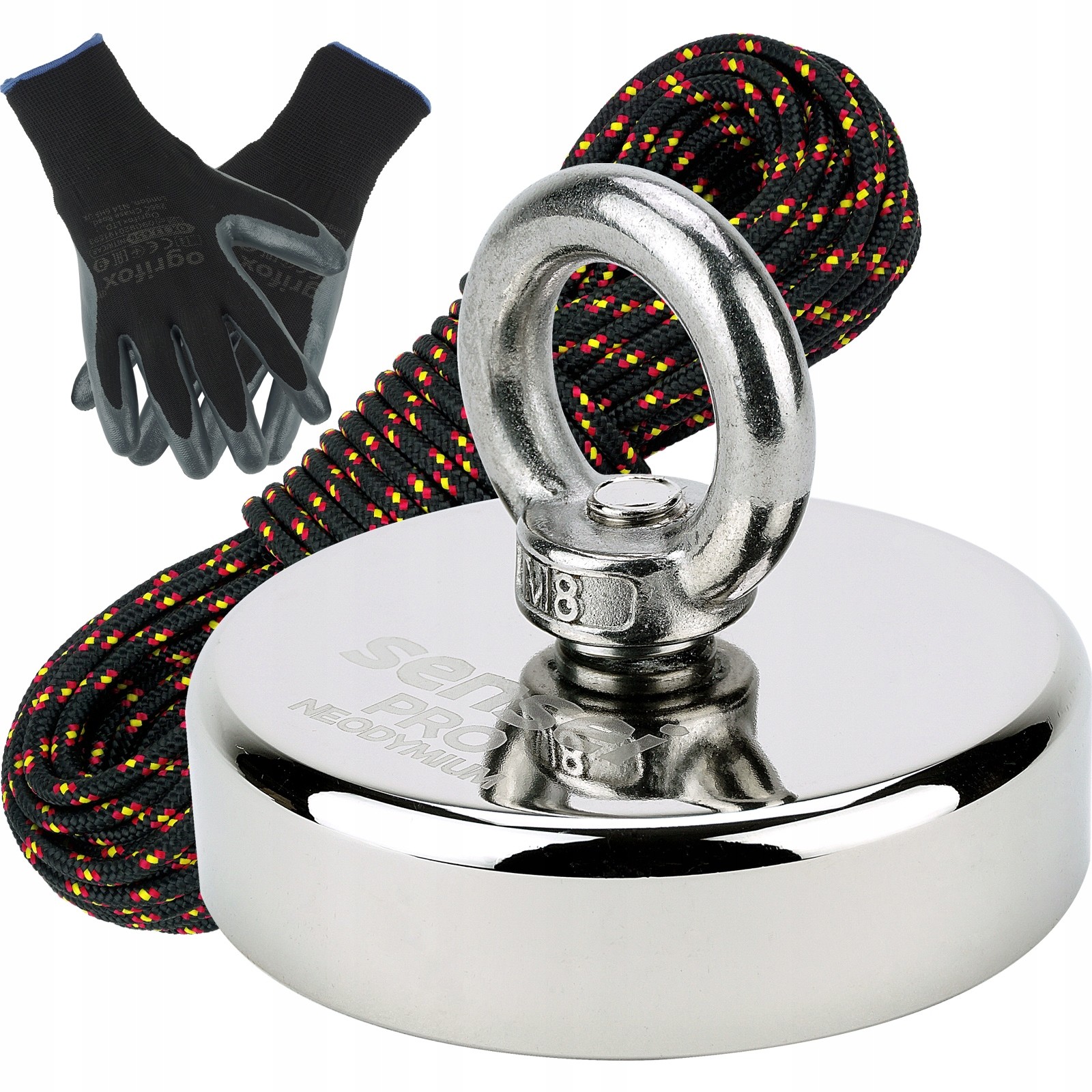 Magnes Neodymowy 200 Kg Sensei N52 + Lina 25 m