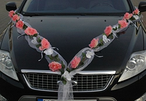 Autoschmuck Girlandy rżane do dekorowania samochodu pary ślubnej, świetne jako dekoracja samochodów osobowych na wesele.