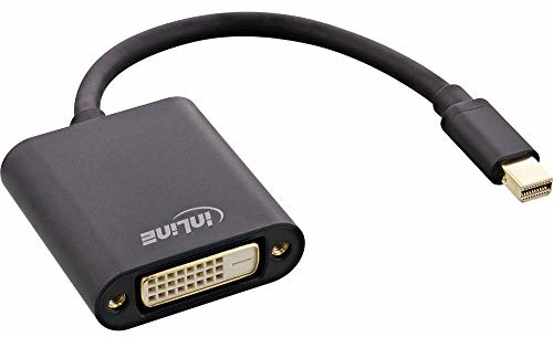 InLine Adapter Mini DisplayPort na DVI aluminium, czarny, 0,15 m 17194S