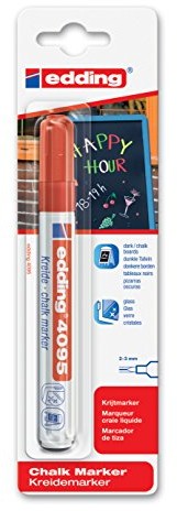 Edding 4095 na okno/kreda marker, Blister, 2 3 MM, czerwony 8032002