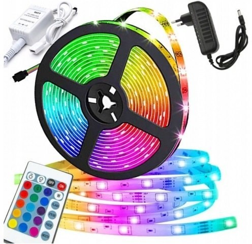 Taśma LED SMD 3528 5m wodoodporna multikolor pilot KX100619