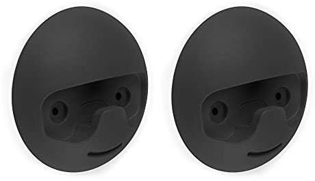 EMUCA Emuca - Wieszak ścienny, D 120 mm, Plastik, Malowane na czarno, 2 szt. 7200014