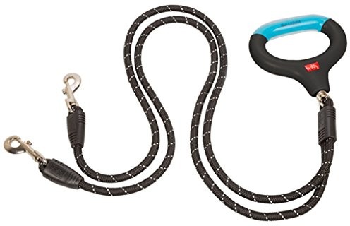 Wigzi wigzi stddgs-BK smyczy psa podwójne linka z Gel uchwyty BLACK 2DOGGEL