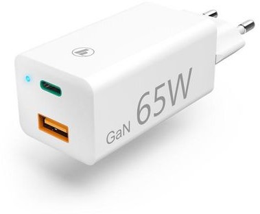 Hama sieciowa 1xUSB 1xUSB-C GaN PD 65W QC 3.0 biała