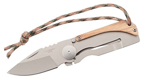 Herbertz scyzoryk nylonowa, nierdzewna AISI 420, Frame Lock, Zebra nakładki na drewno, torebka na pasek/Money Clip, hak, żyłka