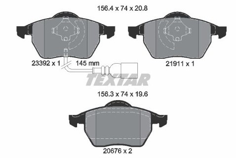 TEXTAR Klocki hamulcowe - komplet 2339201