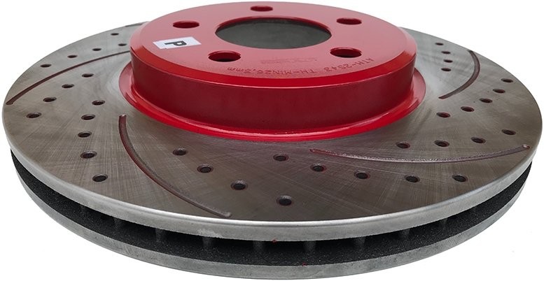ATM Nawiercana nacinana przednia tarcza hamulcowa RED 320mm Chrysler 300C 2543Sr
