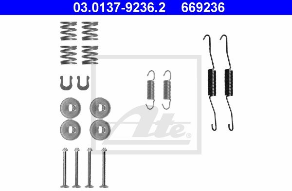 top ATE ZESTAW INSTALACYJNY SZCZĘK 03.0137-9236.2 TOYOTA YARIS VERSO 1.5 03-05