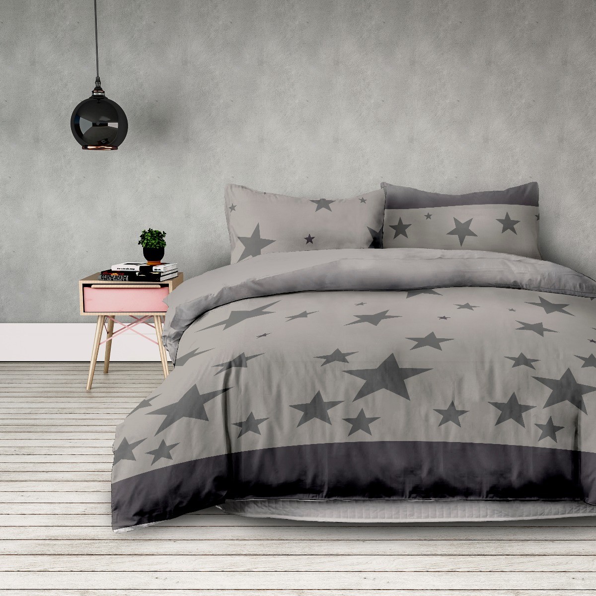 AmeliaHome DecoKing  Pościel Mikrofibra - Basic - Stardust 135x200 + 80x80*1 cm