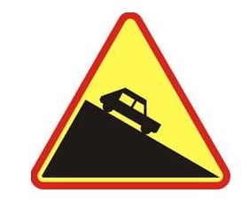 Znak ostrzegawczy A-22 Niebezpieczny zjazd