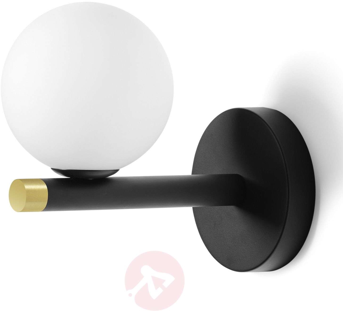 Sforzin Lampa ścienna Pom z białą szklaną kulą