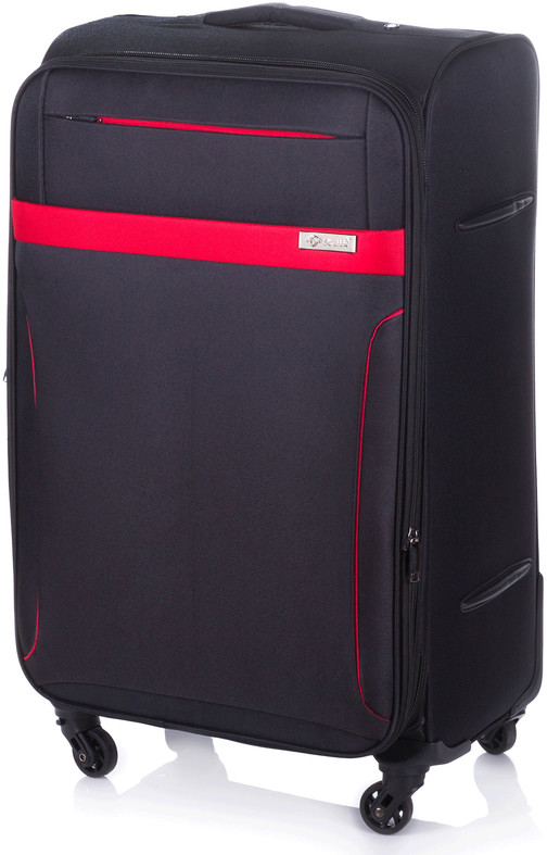 Solier Luggage Duża walizka miękka XL Solier STL1316 czarno-czerwona