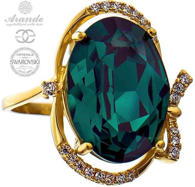 Swarovski Arande przepiękny pierścionek EMERALD ZŁOTE SREBRO 700802