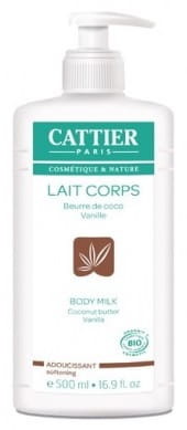 Cattier (kosmetyki) MLECZKO DO CIAŁA ZMIĘKCZAJĄCE Z OLEJEM KOKOSOWYM I WANILIĄ ECO 500 ml -