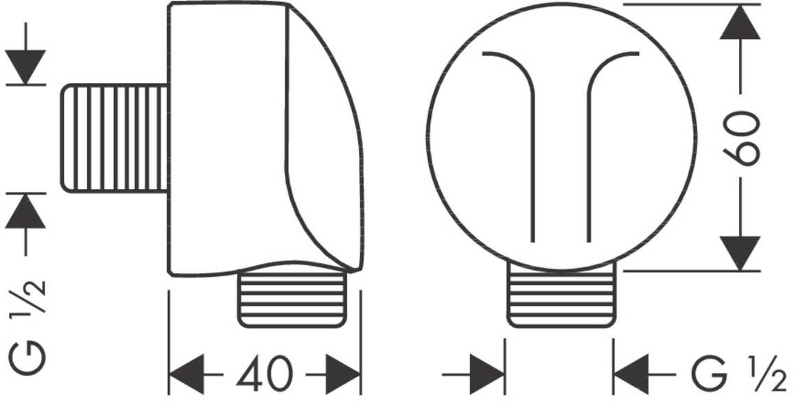 Hansgrohe FixFit Przyłącze kątowe czarny mat 27454670