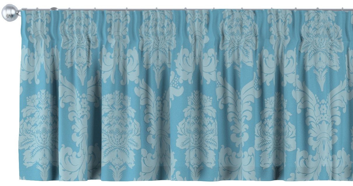 Dekoria Lambrekin na taśmie marszczącej niebieski 130 × 40 cm Damasco 393-613-67