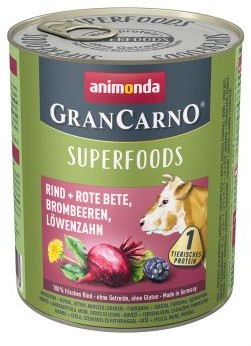 Animonda GranCarno Superfoods Wołowina, Burak, Jeżyny, Mniszek Lekarski 800 g