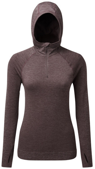 RONHILL RONHILL Bluza do biegania damska LIFE SEAMLESS HOODIE brązowa