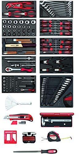 Gedore zestaw narzędzi w modułach piankowych, 166-częściowy