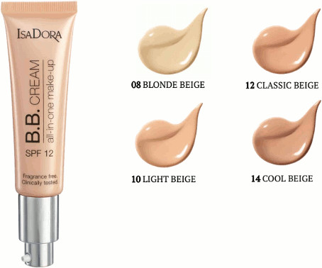 IsaDora B.B.cream 12 classic beige all-in-one make-up 35 ml SPF 12 podkład do twarzy
