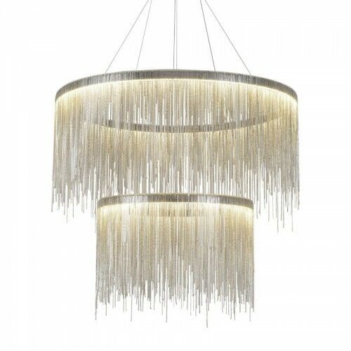 Vildevik Fontanna Silver Avenue podwójny żyrandol srebrne łańcuszki 80 cm + 60cm 11910 Di trevi