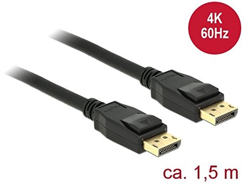 DeLock Kabel DisplayPort wtyki 1.2 > wtyczka DisplayPort 1,5 m czarna 4 K Delock