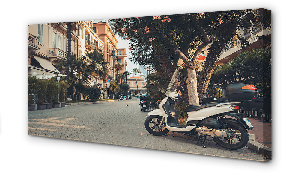 PL Tulup Obrazy na płótnie Motocykle palmy miasto lato 120x60cm