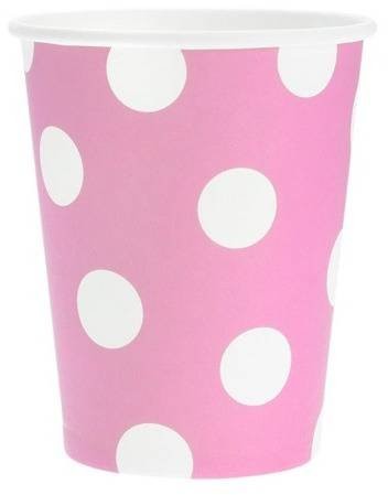 GO Kubeczki papierowe Groszki jasnoróżowe - 270 ml - 6 szt. PF-KGJR