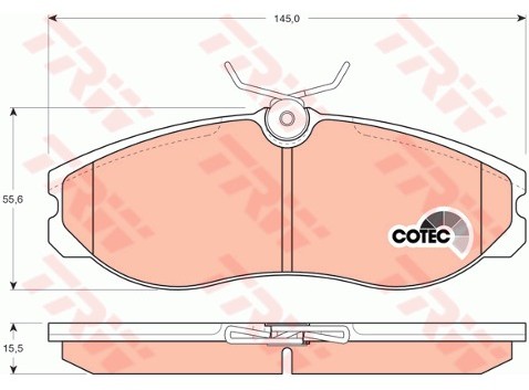 TRW Zestaw klocków hamulcowych, hamulce tarczowe GDB1113