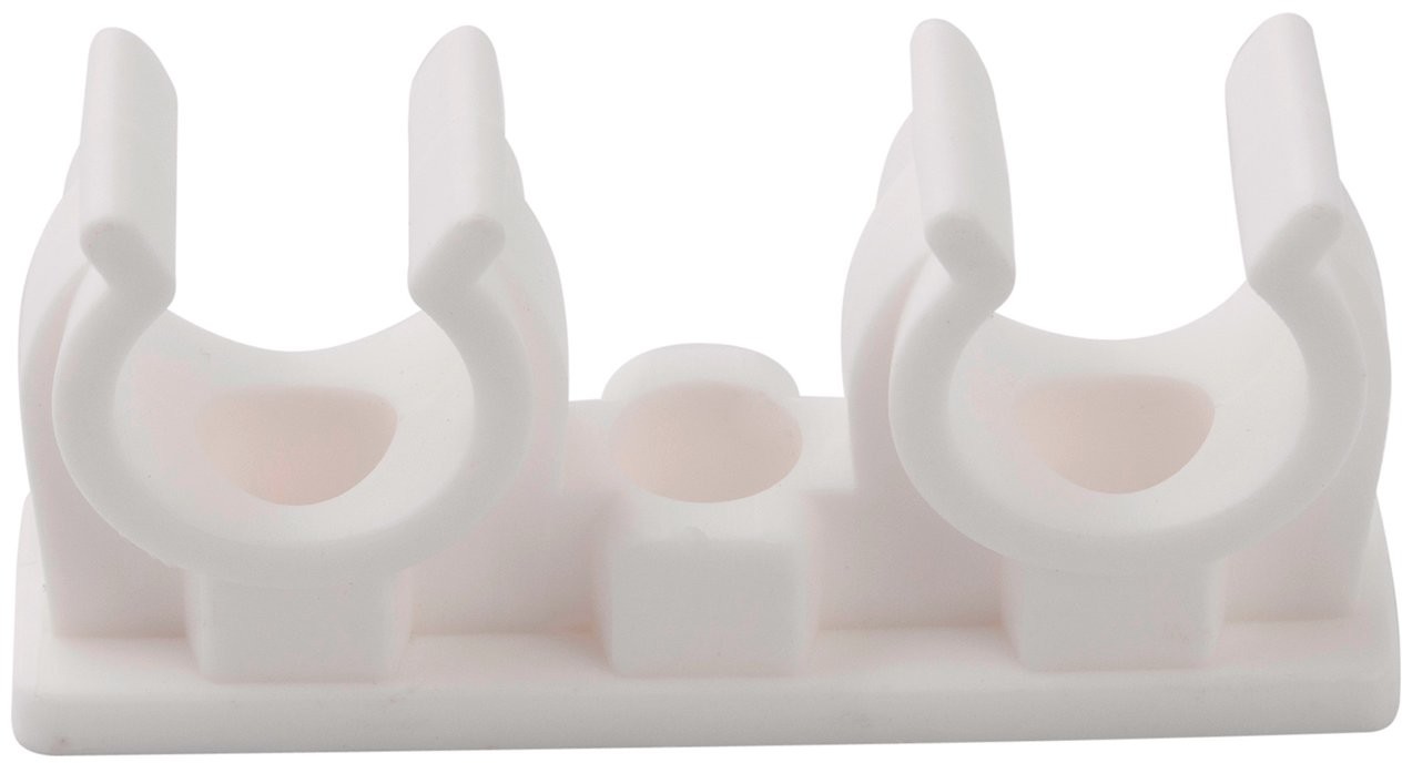 OBI Uchwyt do rur podwójny biały 22 mm