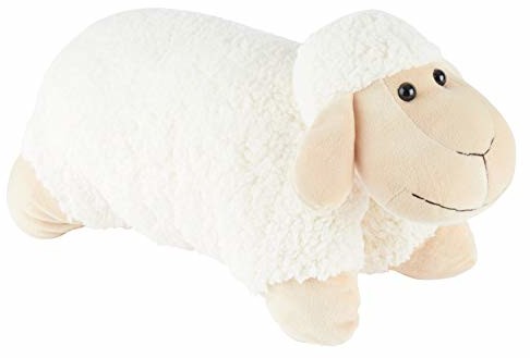 Bieco XXL przytulanka duża 45 cm pluszowa biała składana poduszka dziecięca przytulanka, przytulanka olbrzym, przytulanka duża, poduszka dekoracyjna, poduszka do rzucania, ulubiona osoba, owczarek