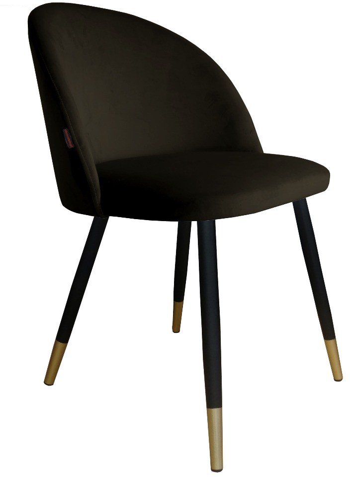 Atos Krzesło CLAUDINE 1 VELVET GOLD brązowe na metalowych nogach COLINGOLD-MG05A