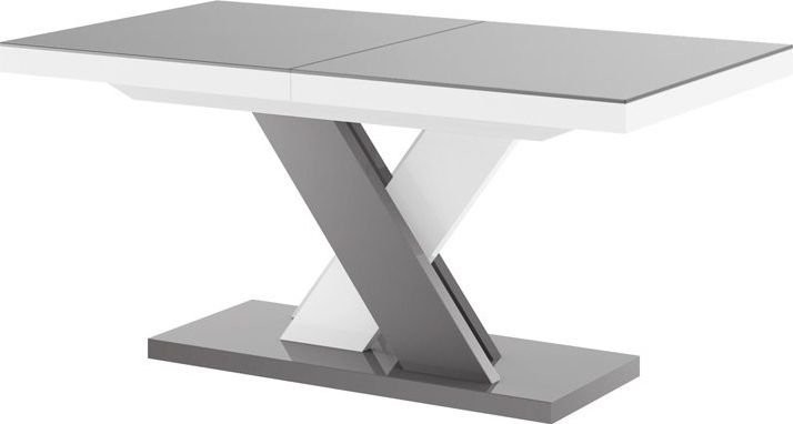 Hubertus Stół XENON LUX 160256 x89 szary połysk/biały połysk mix rozkładany HS-XENON-LUX-GW-MIX