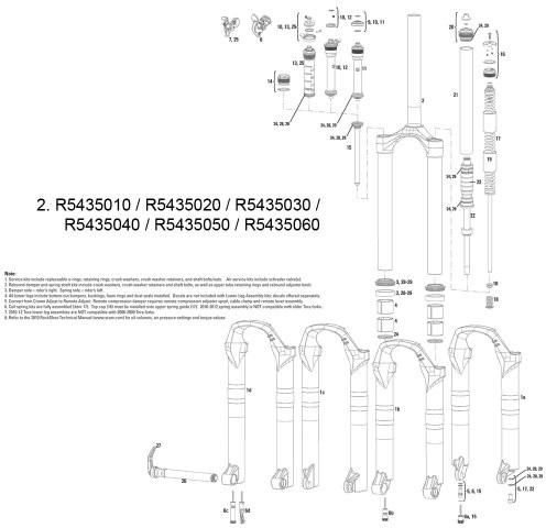 RockShox Widelec Rock Shox membrany i komponent CSU tworzywo sztuczne szpula aluminiowa trzon ,11.4015.435.050 R5435050