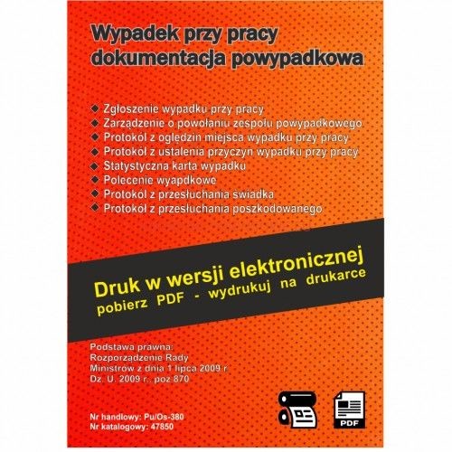 Firma krajewski Wypadek przy pracy - dokumentacja powypadkowa [Pu/Os-380] wersja elektroniczna Pu/Os-380