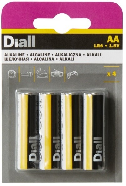 Diall Baterie alkaliczne AA 4 szt.