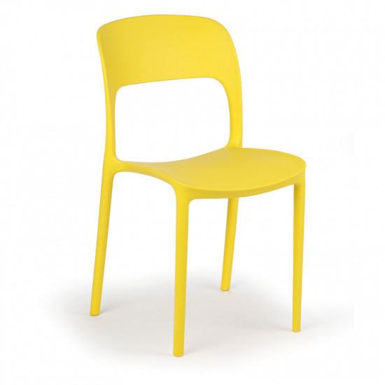 B2B Partner Designerskie plastikowe krzesło kuchenne REFRESCO, żółte 413029