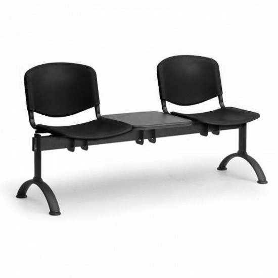 Euroseat Plastikowa ławka ISO, 2-siedziska + stolik, czarne nogi 300212