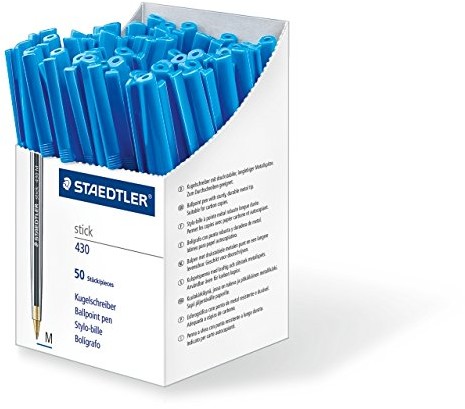 Staedtler Stick 430 M-3CP5 długopis o średniej grubości linii (M), 50 szt., niebieski 430 M-3CP5