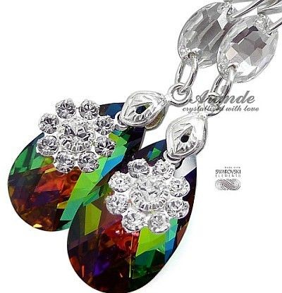 Swarovski Nowe Unikatowe Kolczyki Vitrail Lotus M