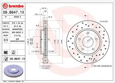 BREMBO 09.B647.1X 09.B647.1X