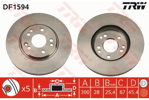 TRW Tarcza hamulcowa DF1594