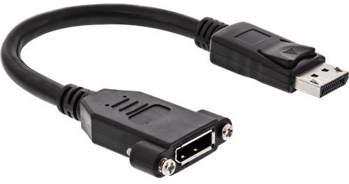 InLine 17100i adapter sieciowy, wtyczka do gniazda DisplayPort do montażu, 0,2 m Czarny 17100I
