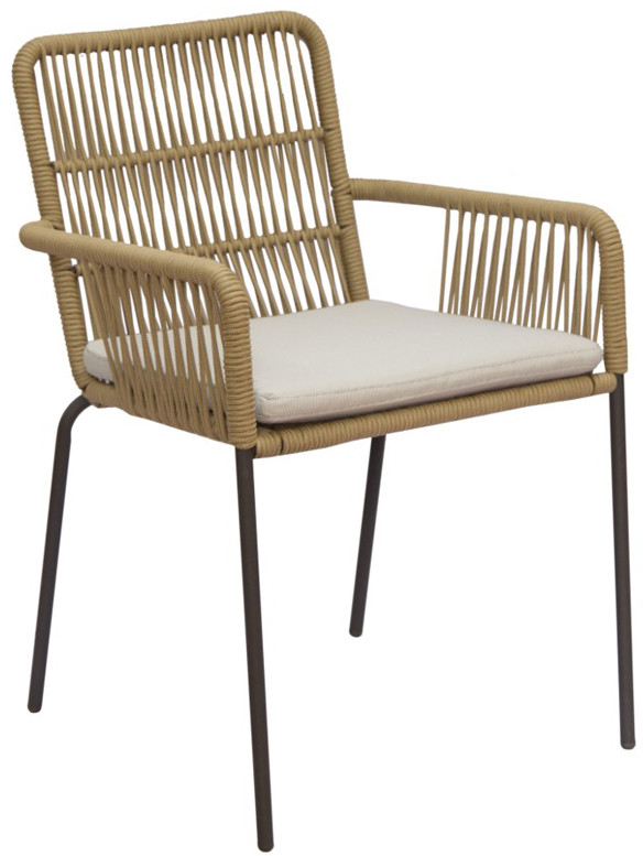 LA FORMA Fotel Samt Metal Brown Rope Beige Cc0717s12 83,0x55,0/Fotel