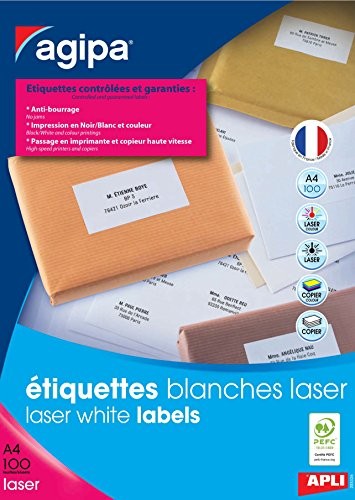 APLI boite de 2400 étiquettes Laser adresu 70 X 35 Agipa 119070