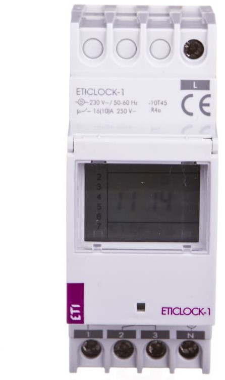 ETI POLAM Programator czasowy cyfrowy 16A dobowy/tygodniowy 1-kanałowy ETICLOCK-1 002472011
