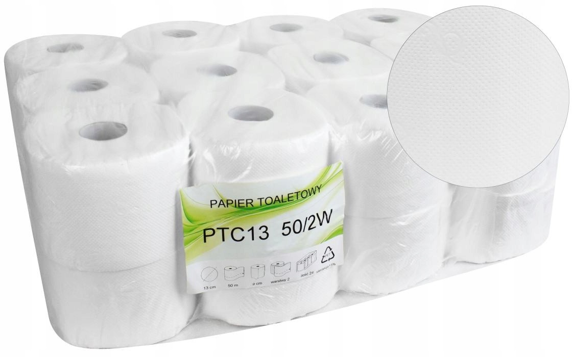 Dwuwarstwowy Papier Toaletowy 24szt, 50mb Celuloza